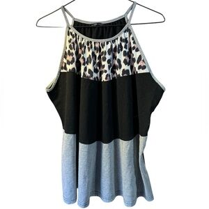 🦩5/$30🦩 SHEIN Colour Block Leopard Print Tank